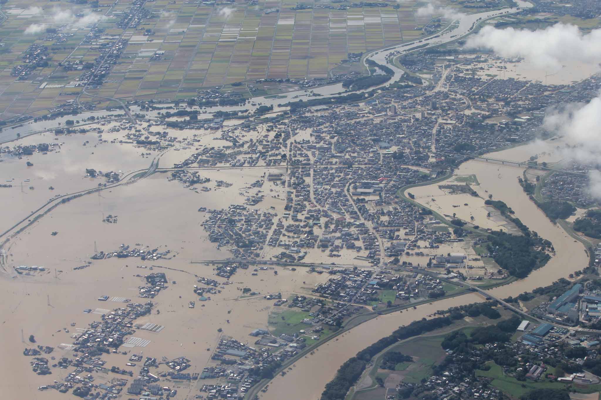 平成27年9月 関東・東北豪雨における常総市の浸水状況